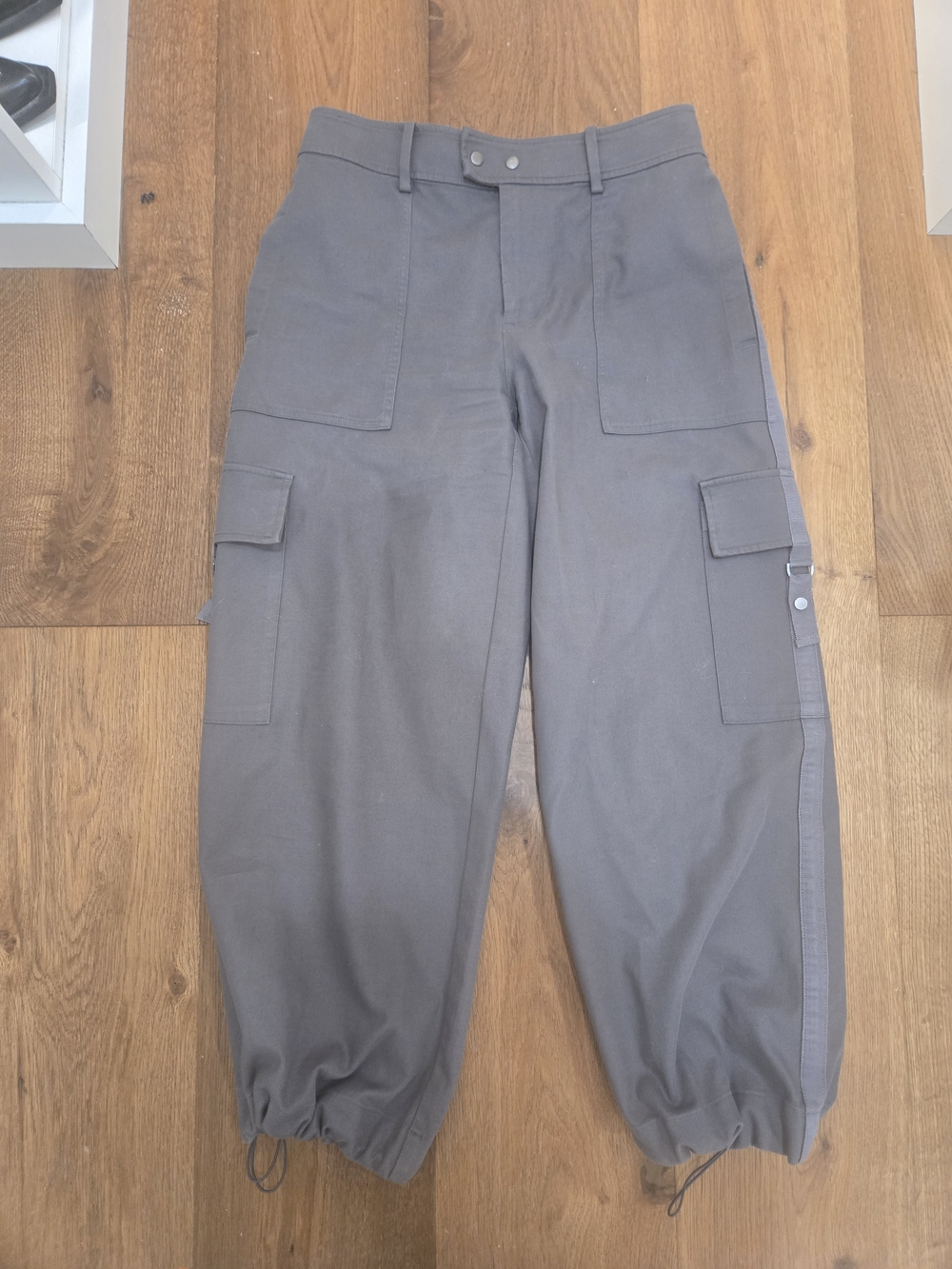 Vince Gray Cargo Jumpsuit Pants with Utility Pockets